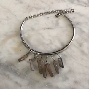 Boho crystal clear collar necklace
